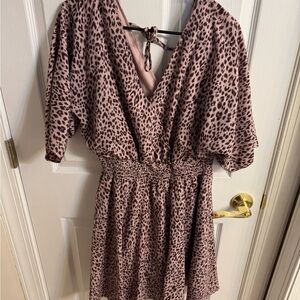 Leopard Print V-Neck Dress